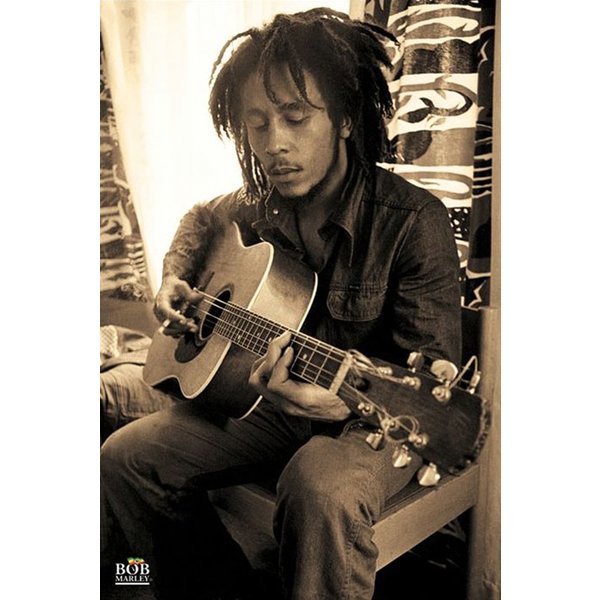 Poster Bob Marley avec sa guitare