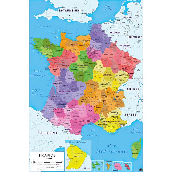 Poster Carte de France 2017 