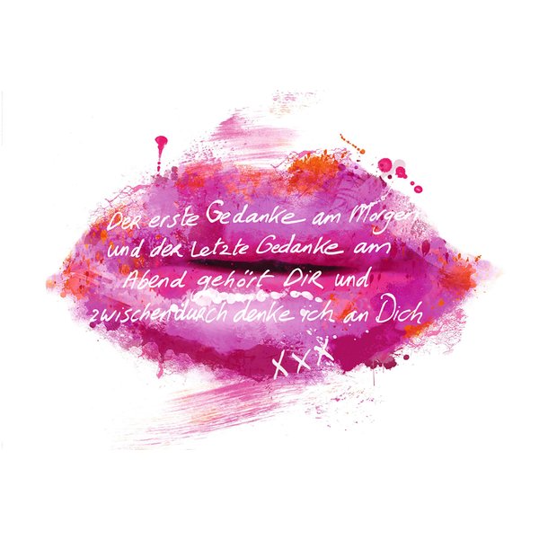 Poster Jacksart "lèvres en rose"