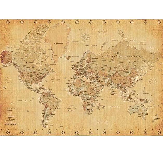 Poster XXL mappemonde (carte du monde)