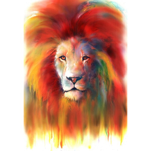 Mini-impression à l'aquarelle - Lion