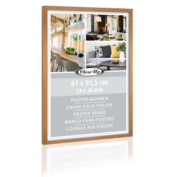 Cadre pour poster en plastique effet bois clair - grand format 61 x 91.5cm