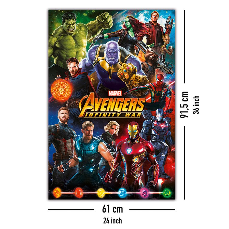 Hochformat 61 x 91,5 cm Marvel Comics Avengers Infinity War Poster Helden 