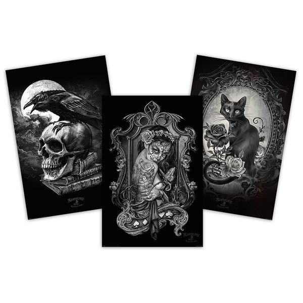 Set de Posters Alchemy - Poe's Raven, Widow's Weeds & Paracelcus