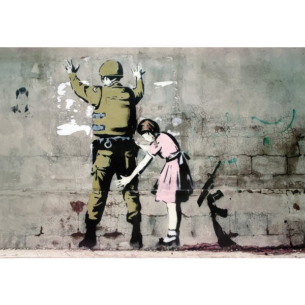 Poster Banksy, Petite fille fouillant le soldat