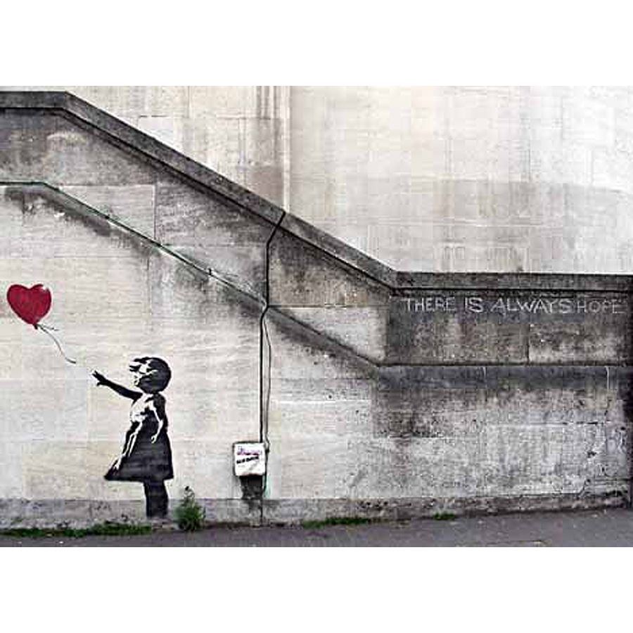 Poster Banksy Hope Fille avec ballon rouge - Posters petit format Commandez  dès maintenant! Close Up