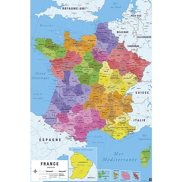 Poster Carte de France 2017 