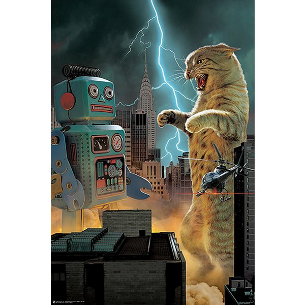 Poster Catzilla VS Robot