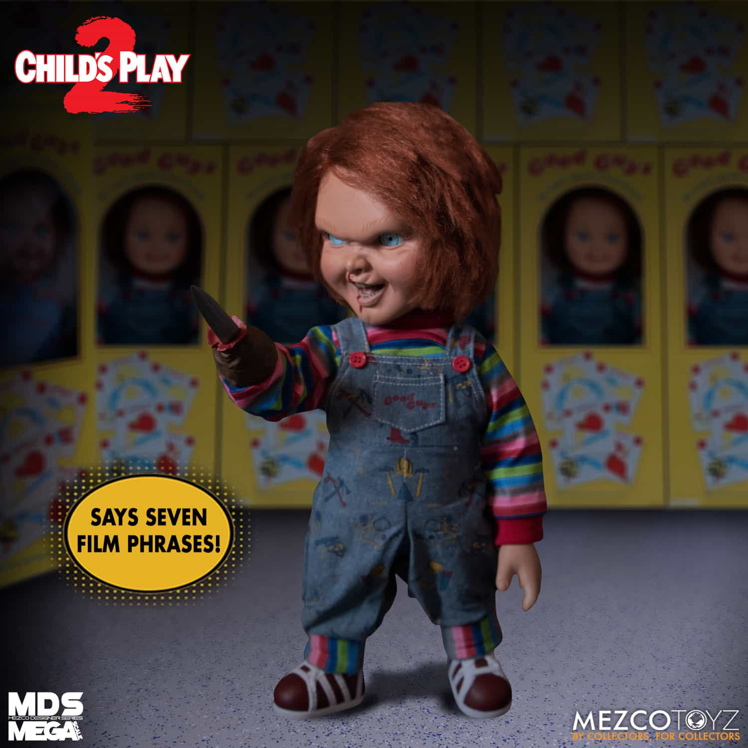 Chucky Jeu d'enfant 3 - Poupée parlante Designer Series Pizza Face 38 cm -  Figurine-Discount