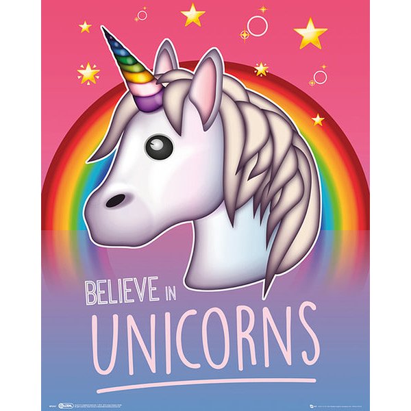Poster Emoticône - Believe in Unicorns