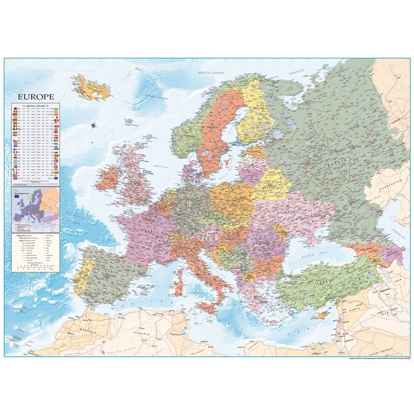 Poster XXL Carte de l'Europe avec drapeaux