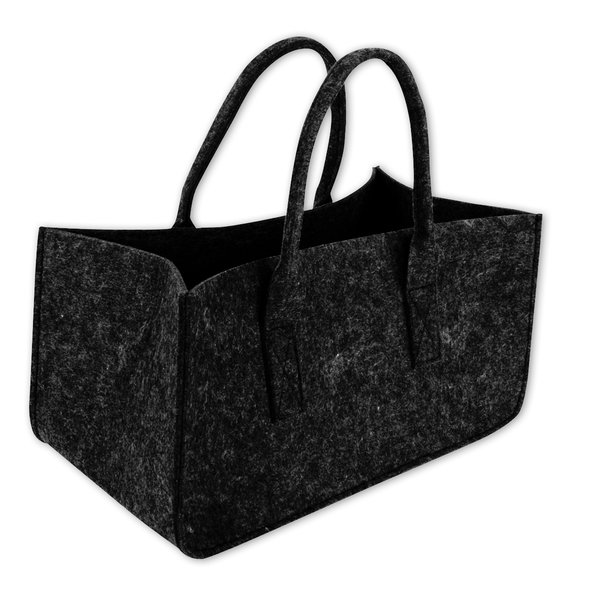 Sac en feutre anthracite pour bois de cheminée