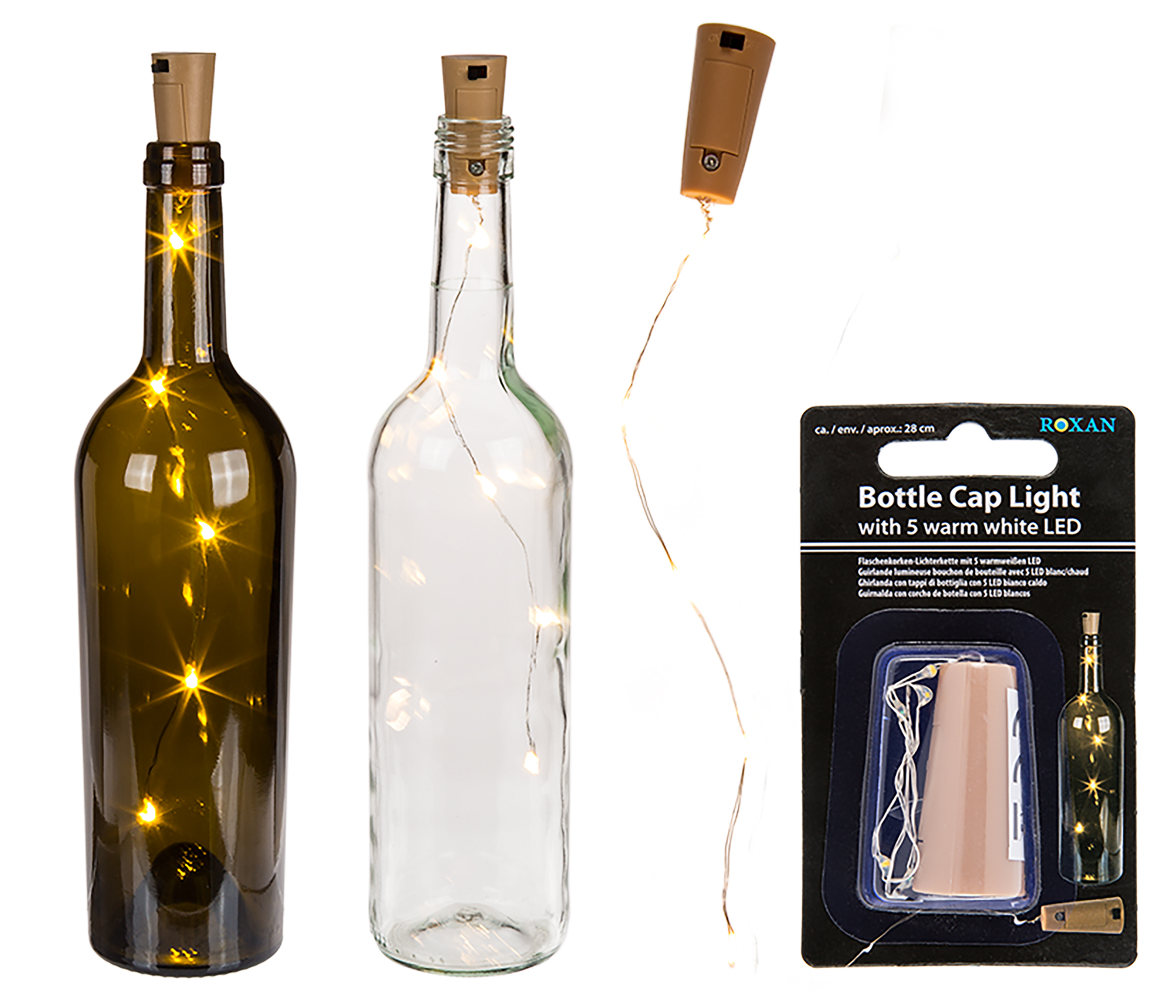 Gurilande lumineuse Bouchon de bouteille avec 5 LED, sur Close Up