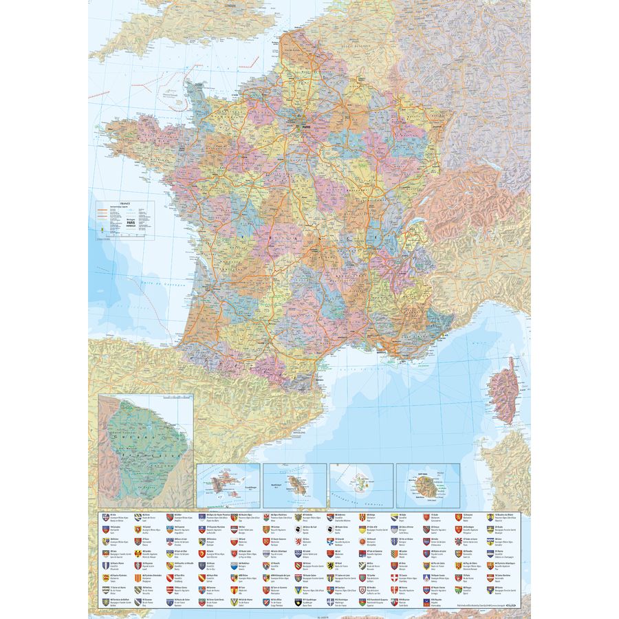 Carte de France Close Up Puzzle 2000 pièces, 68,8 x 96,6 cm - Jeux