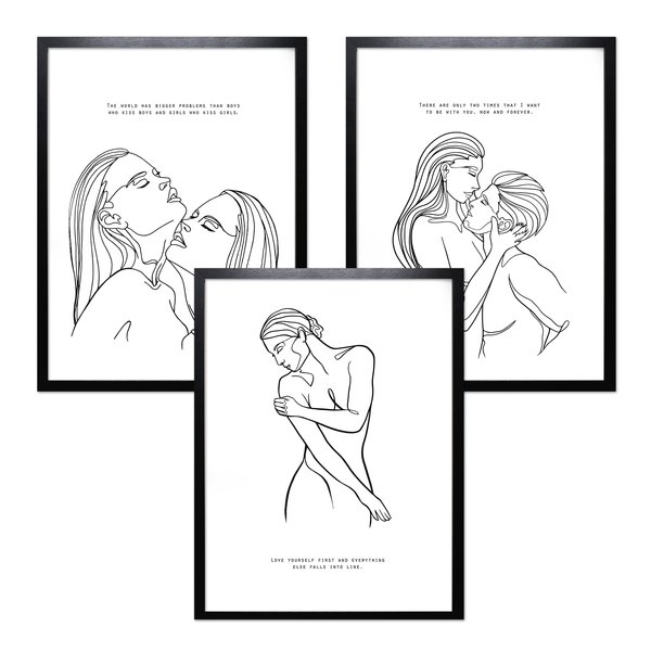 Set de 3 Impressions d'art Madeleine - Line-Art