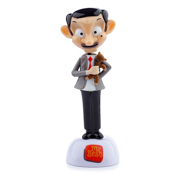 Figurine branlante solaire Mr Bean avec nounours