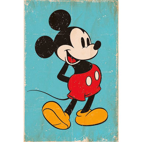 Poster Mickey Mouse Retro Blue