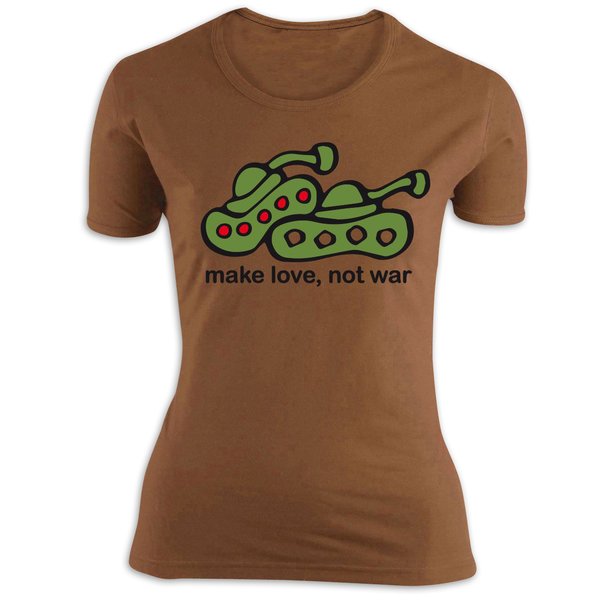 T-shirt girlie Make Love, not war