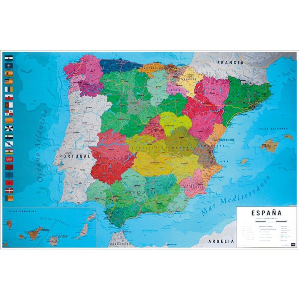 Poster Carte d'Espagne