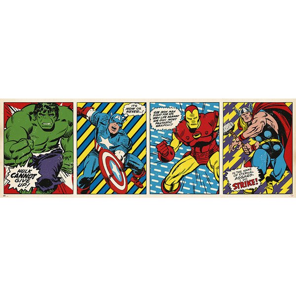 Poster format paysage Marvel Comics - Rétro
