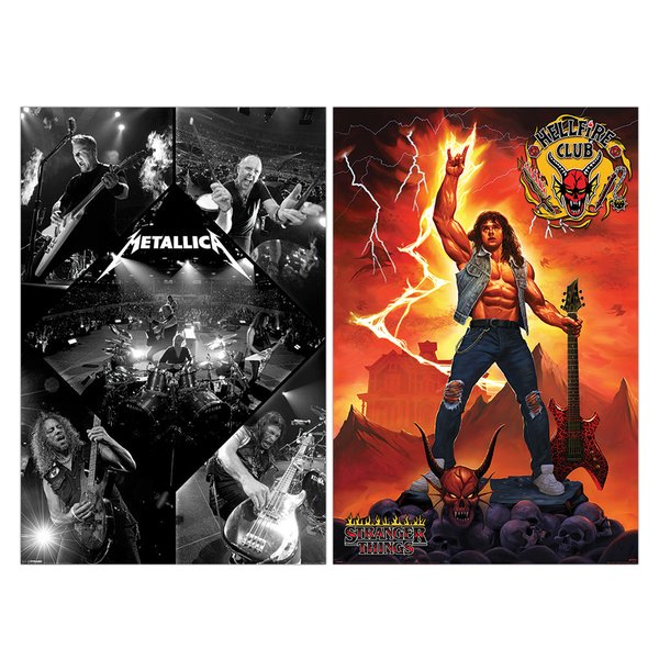 Set de 2 Posters Metallica & Stranger Things - 