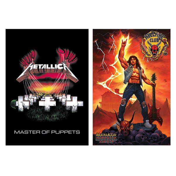 Set de 2 Posters Metallica & Stranger Things -