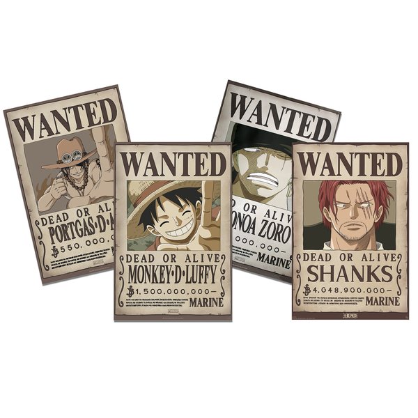 Set de 4 Posters One Piece -