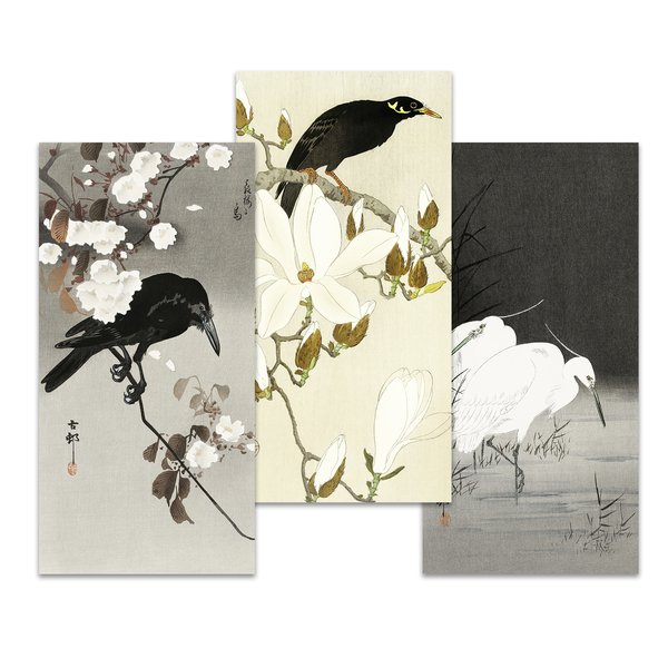 Set de 3 Impressions d'art Ohara Koson 