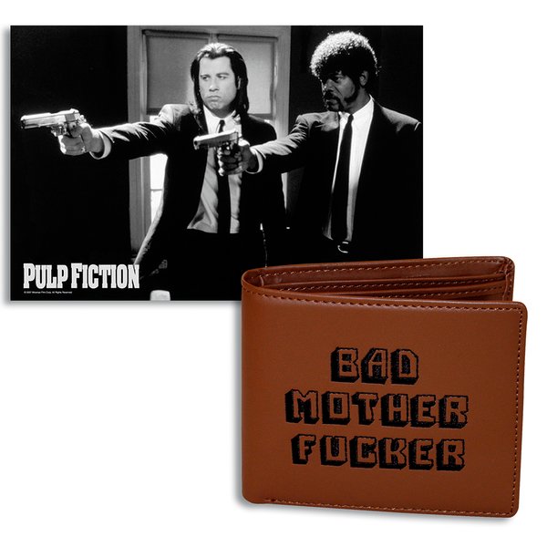 Ensemble porte feuille (cuire) et poster Pulp Fiction