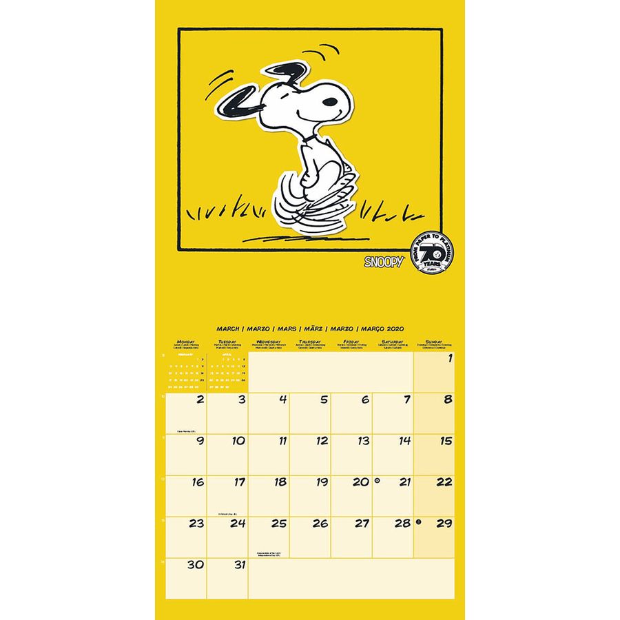 Calendrier 2020 Peanuts Snoopy En Vente Sur Close Up