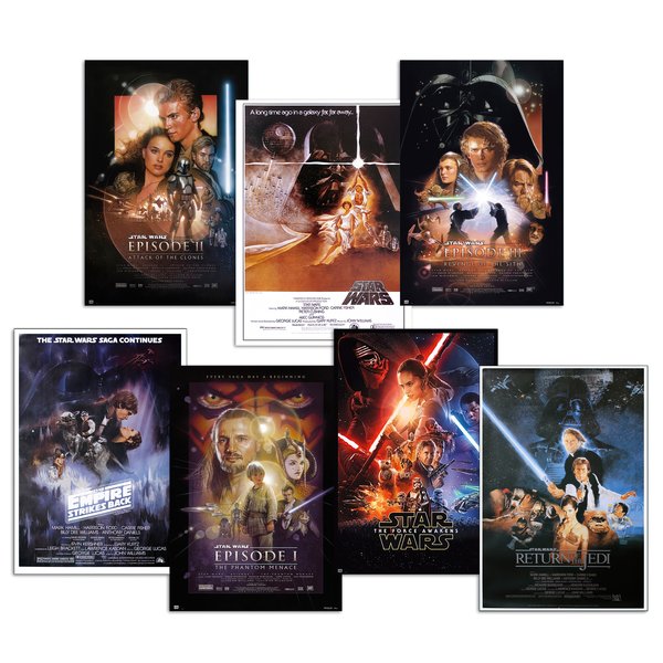 Set de 7 Posters Star Wars - Episode 1-7 Version 2 [61 x 91,5 cm]
