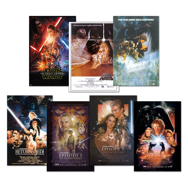 Set de 7 Posters Star Wars - Episode 1-7 Version 3 [68,5 x 101,5 cm]