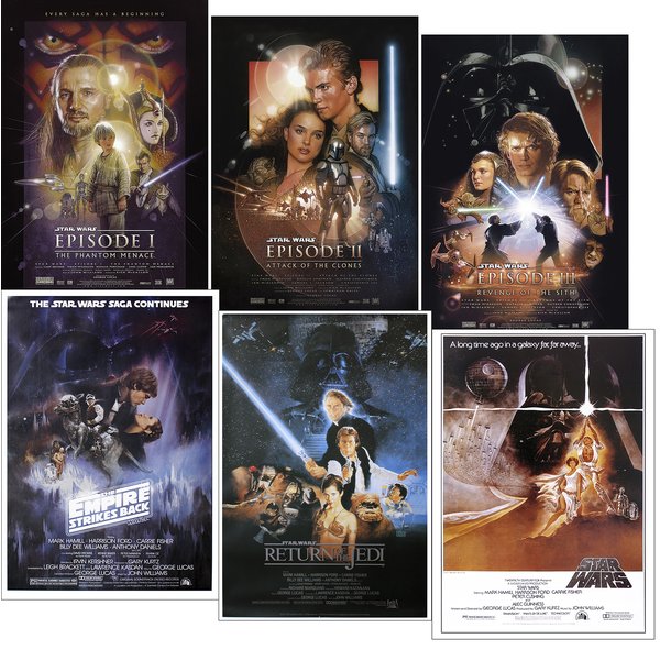 Set de 6 Posters Star Wars -