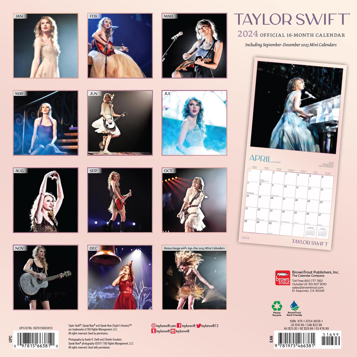 Calendrier 2024 - Taylor Swift, en vente sur Close Up