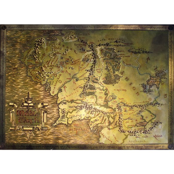 Carte de la Terre du Milieu Le Hobbit et Le Seigneur des Anneaux