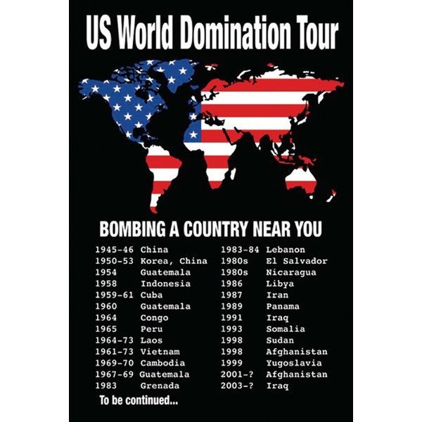 Poster "US World Domination Tour" Dates des guerres américaines
