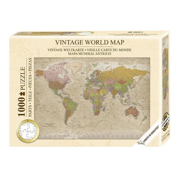 Puzzle Carte du monde Vintage 