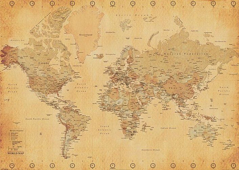 Poster XXL mappemonde (carte du monde)