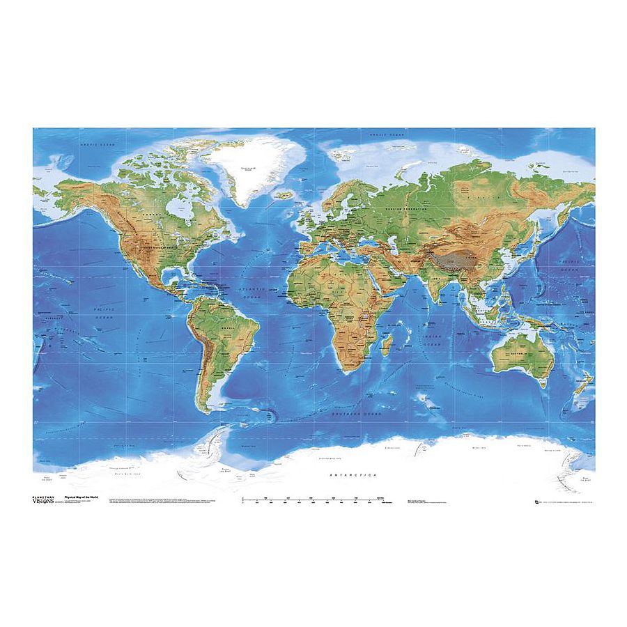 Poster de la carte du monde Grand Format: 140x100 cm ...