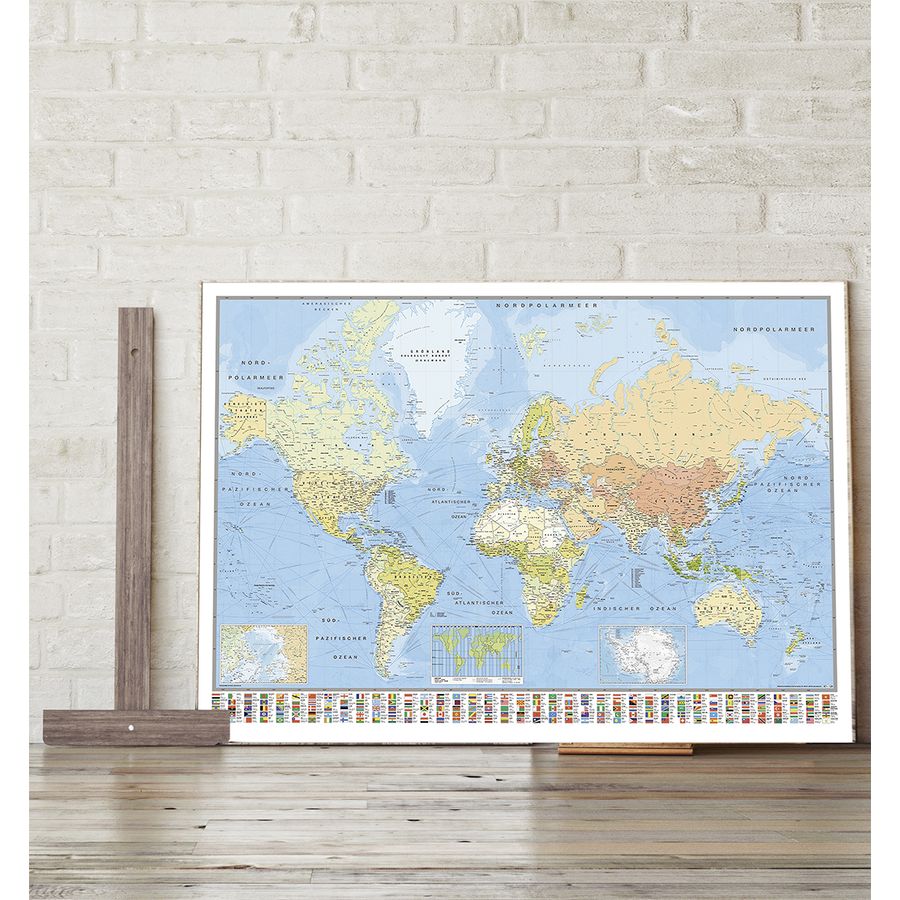Poster de la carte du monde Grand Format: 140x100 cm ...