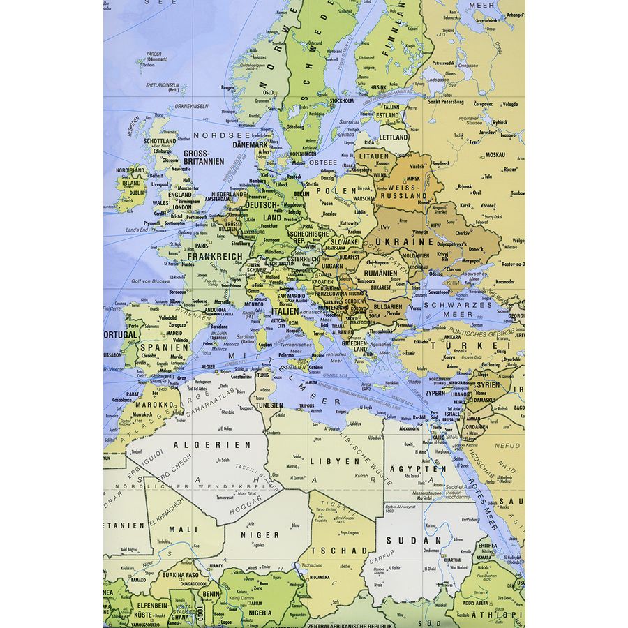 Poster De La Carte Du Monde Grand Format 140x100 Cm