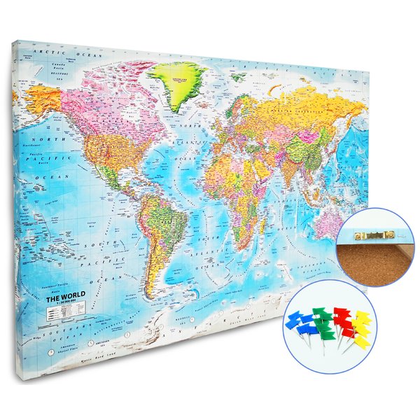 Carte du monde Tableau d'affichage XL 2020 - MAPS IN MINUTES™