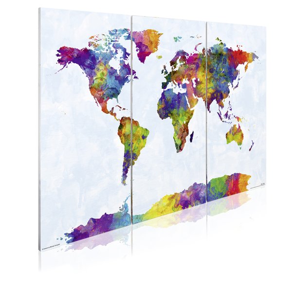 Carte du monde en 3 pièces Michael Tompsett -