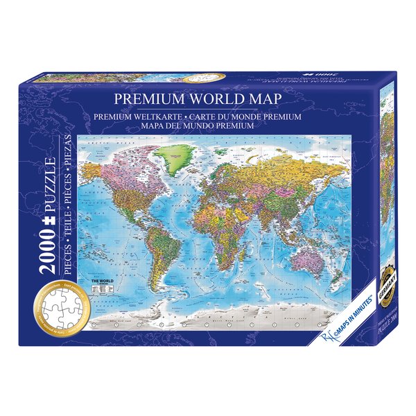 XXL Puzzle Carte du monde 2000 pièces - Le monde - 97 x 68 cm Carte Premium 2020