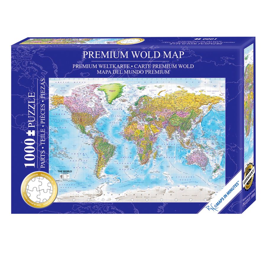 Puzzle Carte du monde MAPS IN MINUTES [1000 pièces], sur Close Up